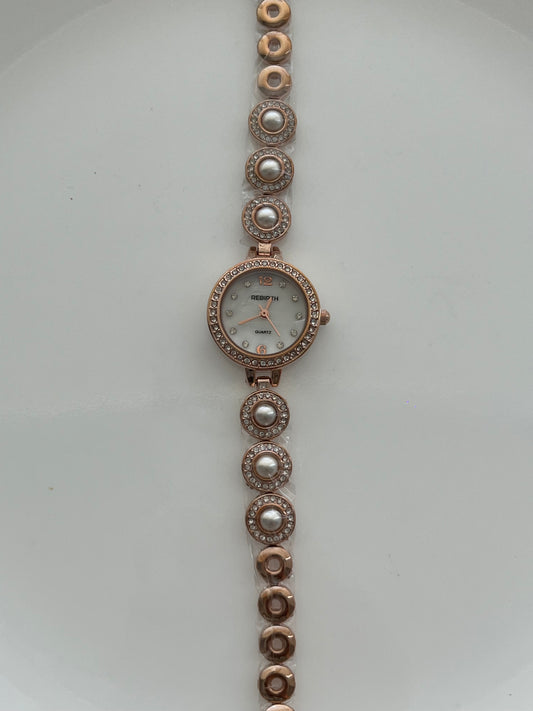 Rose Gold Round face Watch- Bundle#13