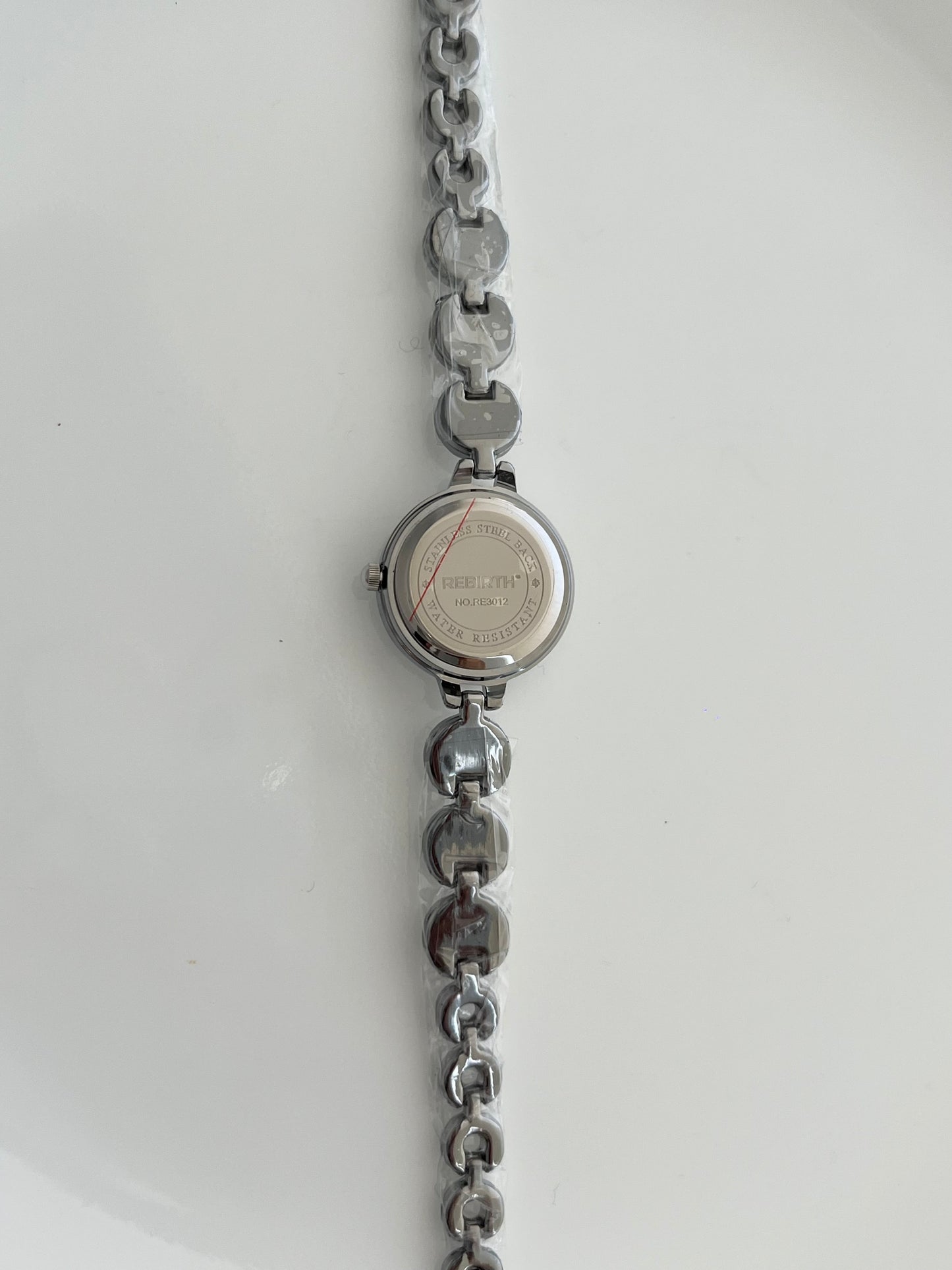 Silver tone beaded watch