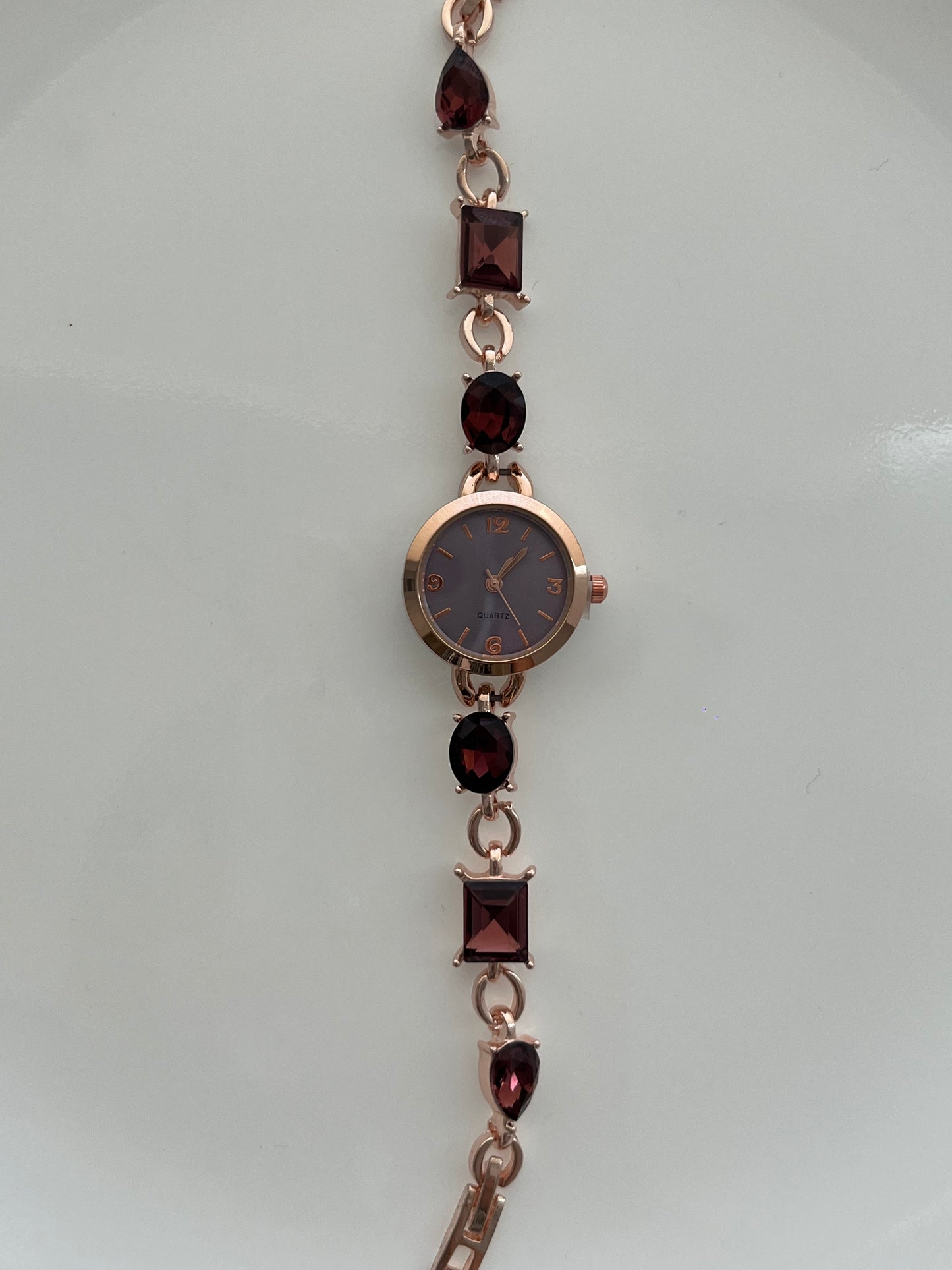 Wine Red Crystal Watch