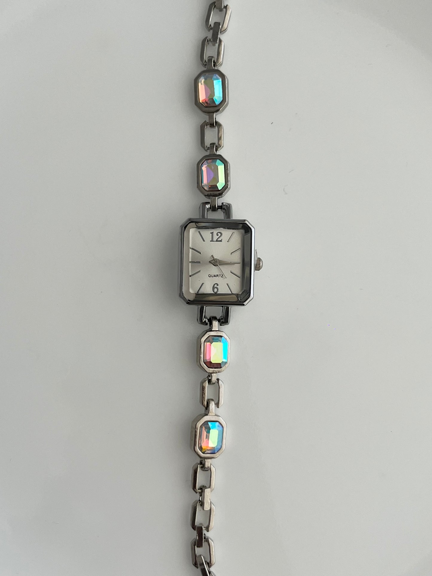 Clear Crystal Square Face Watch