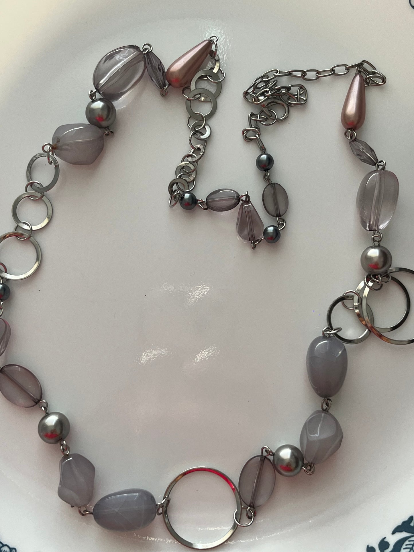 Grey Silver Stone Necklace