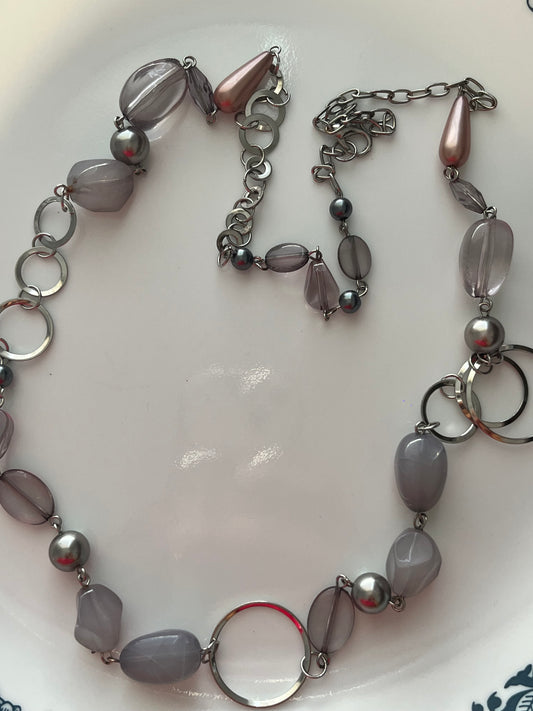 Grey Silver Stone Necklace